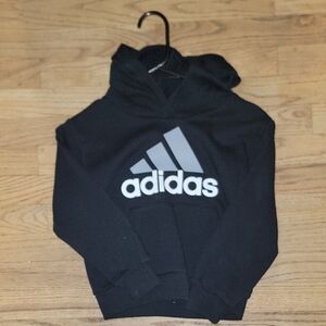 Adidas Black Hoodie with Gray Logo